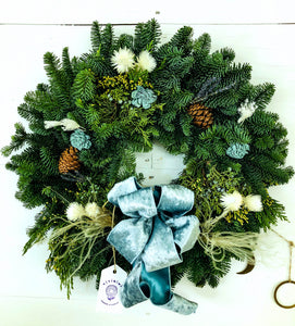 Holiday Hello Wreath with Fragrant Douglas Fir, Juniper, & Lavender